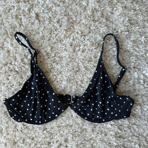 Black and White Polka Dot Bikini Top Blackbough